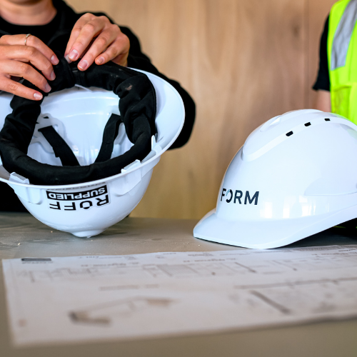 Fitting hard hat with a Bamboo Sweatband 2.0